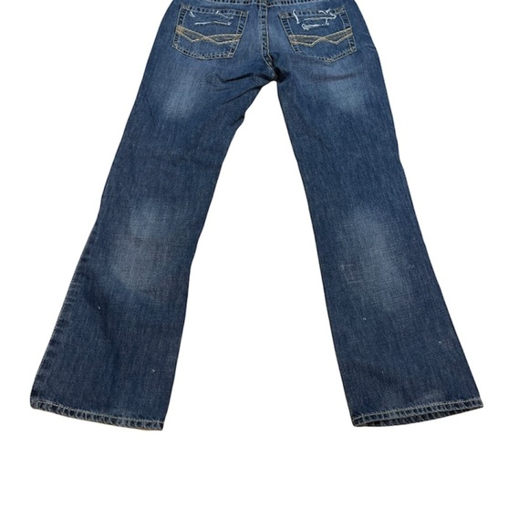 ARIAT Denim M5 Men’s Blue Jeans Low Rise Straight 31x34 W/ Patches Distressed - Picture 11 of 15